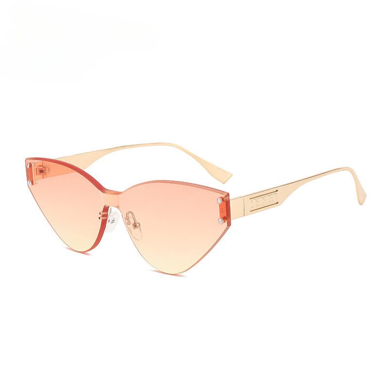 Lenstorm T1161 Frameless Color - Block Cat Eye Sunglasses