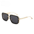 Lenstorm T1489 Metal Double - Bridge Rimless Square Trendy Street Style Sunglasses