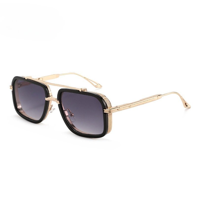 Lenstorm T1489 Metal Double - Bridge Rimless Square Trendy Street Style Sunglasses