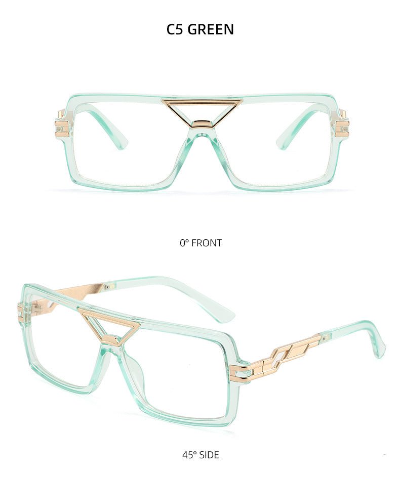 Lenstorm T1498 Oversized Double - Bridge Color - Block Blue Light Blocking Eyeglass Frame