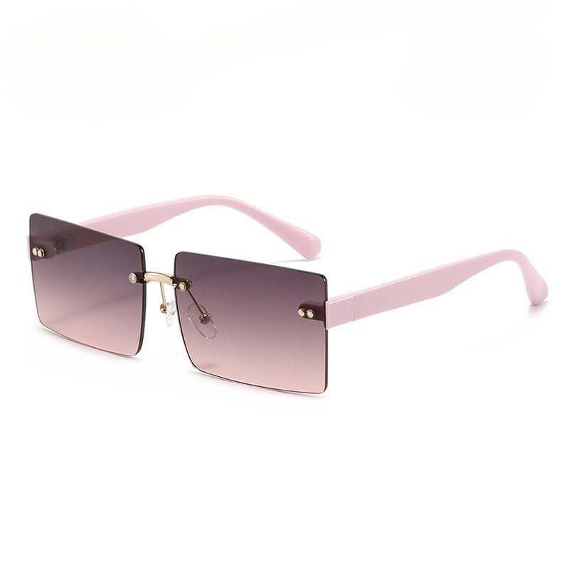 Lenstorm T1500 Frameless Diamond - Cut Square Ocean - Tint Sunglasses