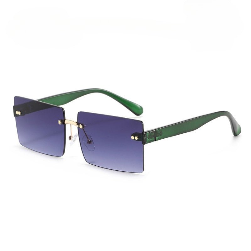 Lenstorm T1500 Frameless Diamond - Cut Square Ocean - Tint Sunglasses