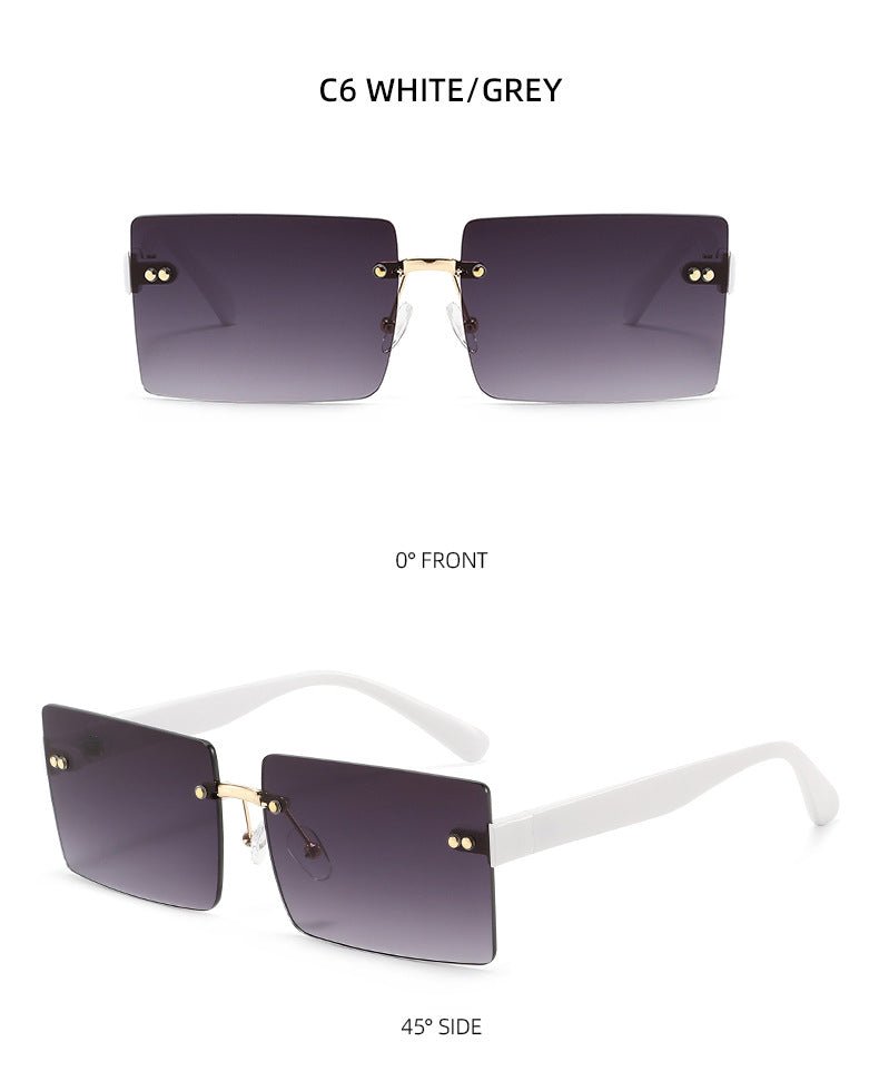 Lenstorm T1500 Frameless Diamond - Cut Square Ocean - Tint Sunglasses