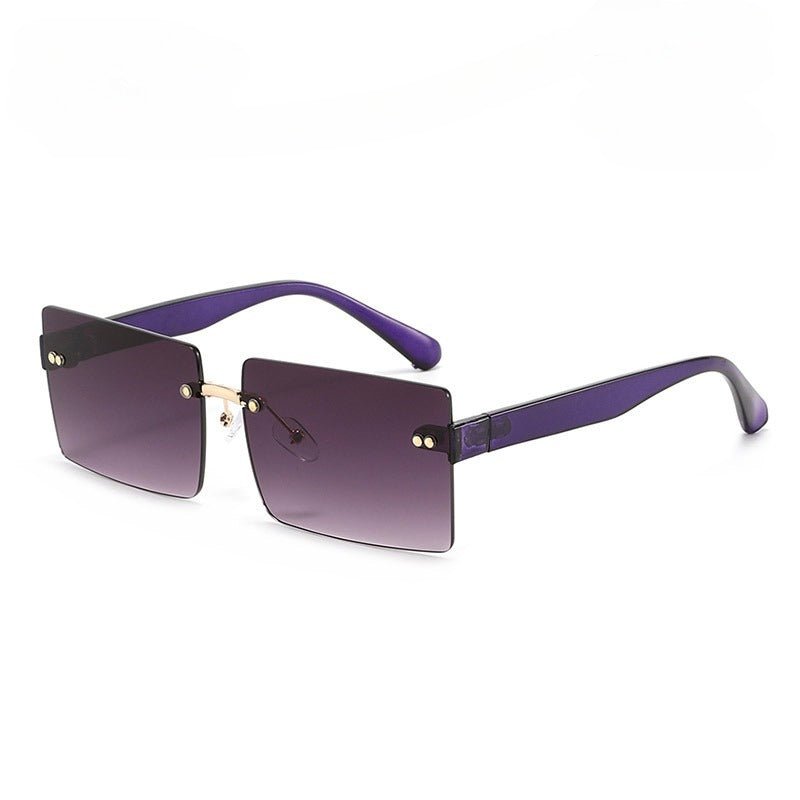 Lenstorm T1500 Frameless Diamond - Cut Square Ocean - Tint Sunglasses