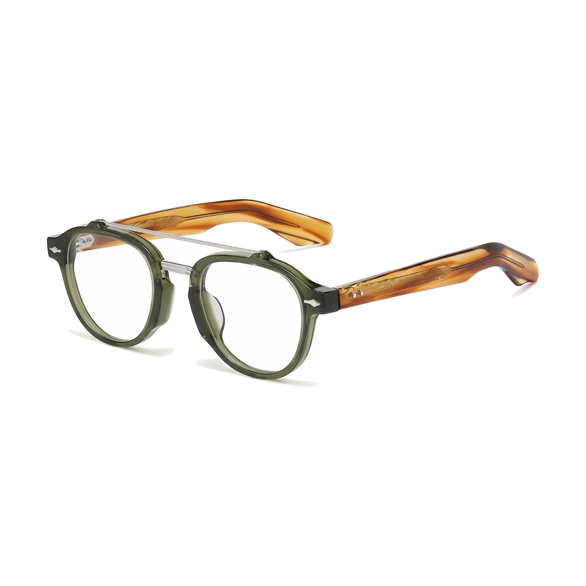 Lenstorm YSAT3014 Retro Double Bridge Round Eyeglasses