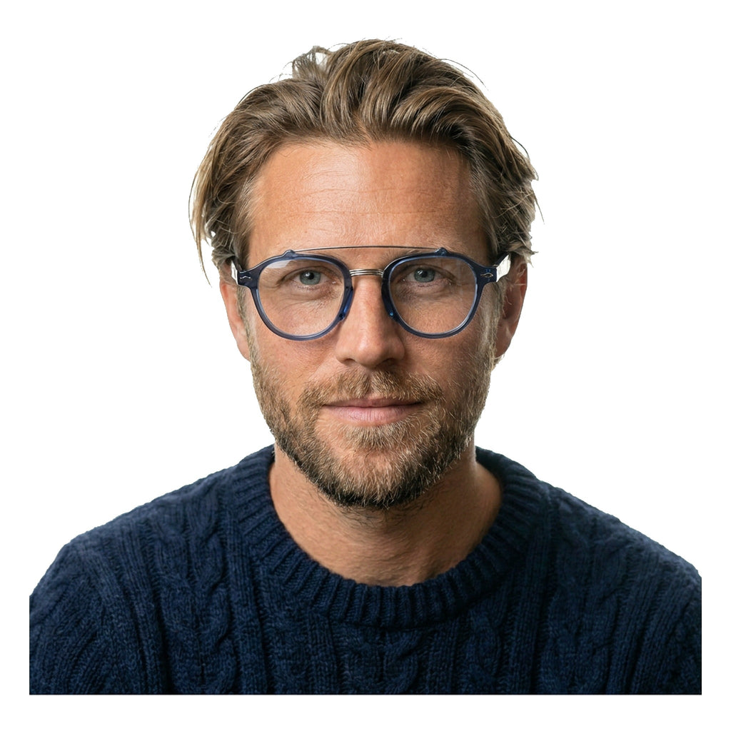 Lenstorm YSAT3014 Retro Double Bridge Round Eyeglasses