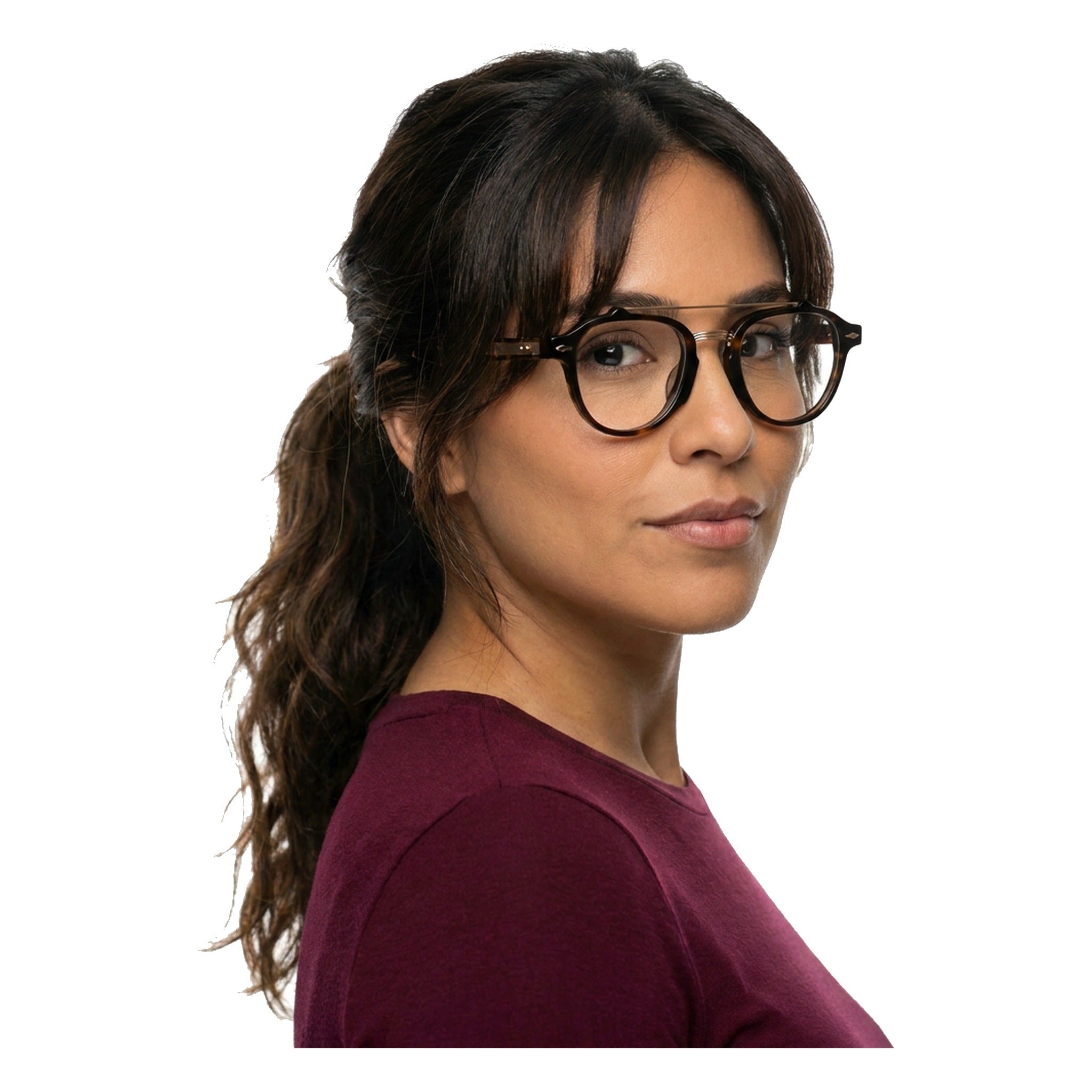 Lenstorm YSAT3014 Retro Double Bridge Round Eyeglasses