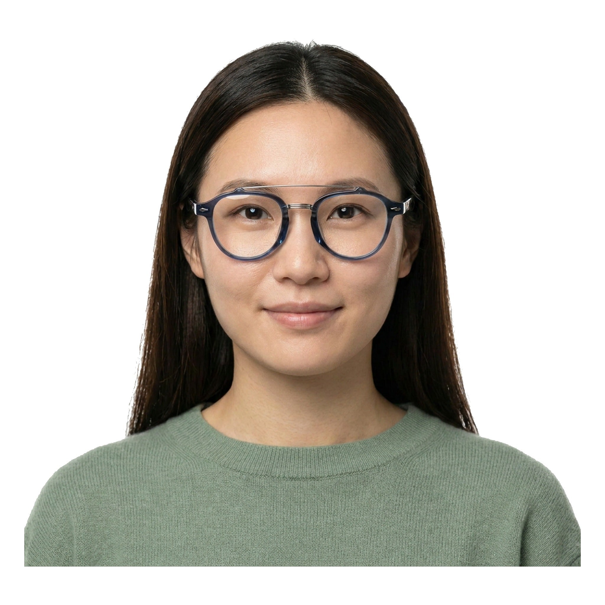 Lenstorm YSAT3014 Retro Double Bridge Round Eyeglasses