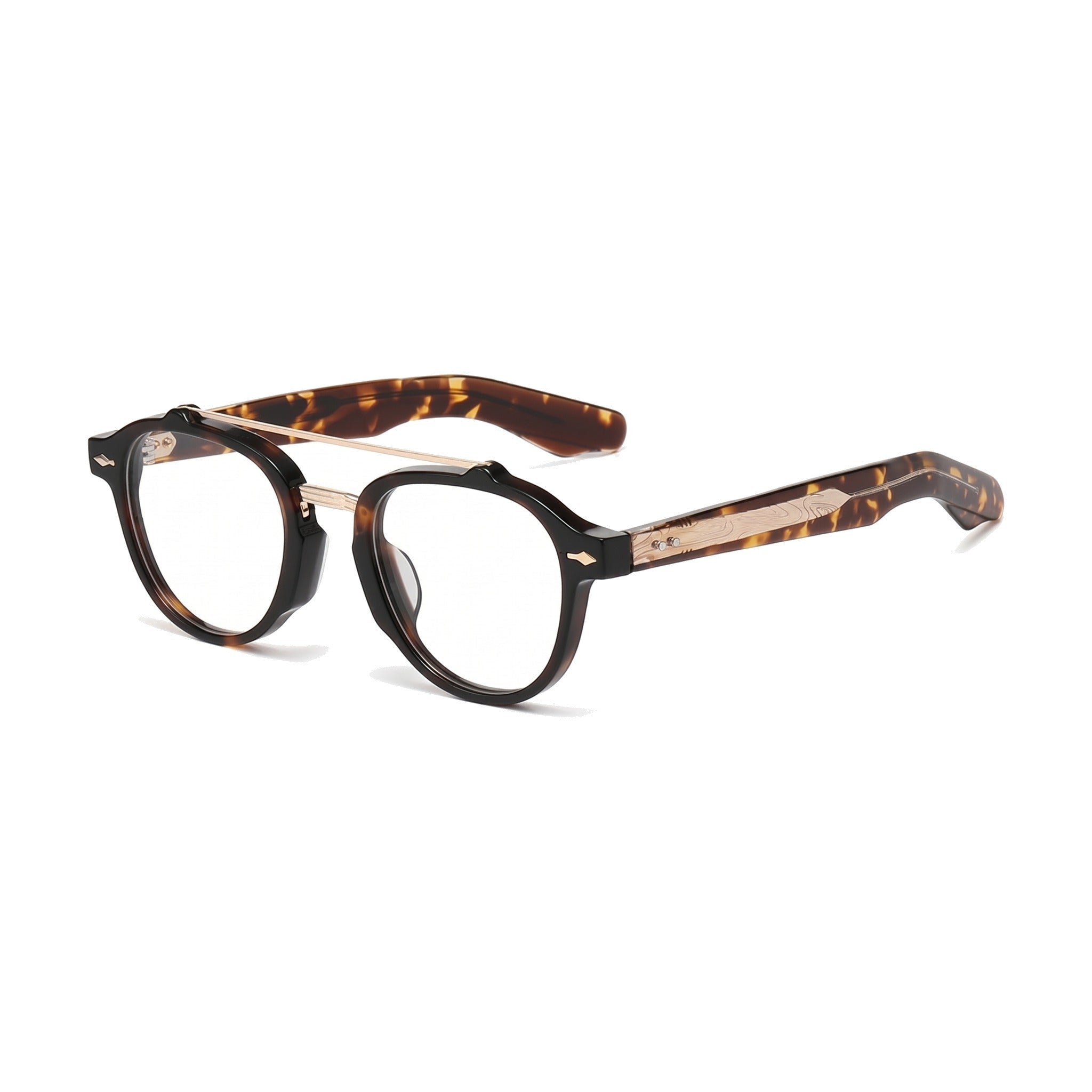Lenstorm YSAT3014 Retro Double Bridge Round Eyeglasses