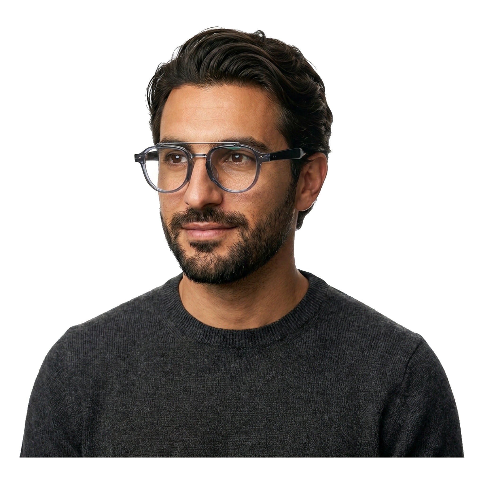 Lenstorm YSAT3014 Retro Double Bridge Round Eyeglasses