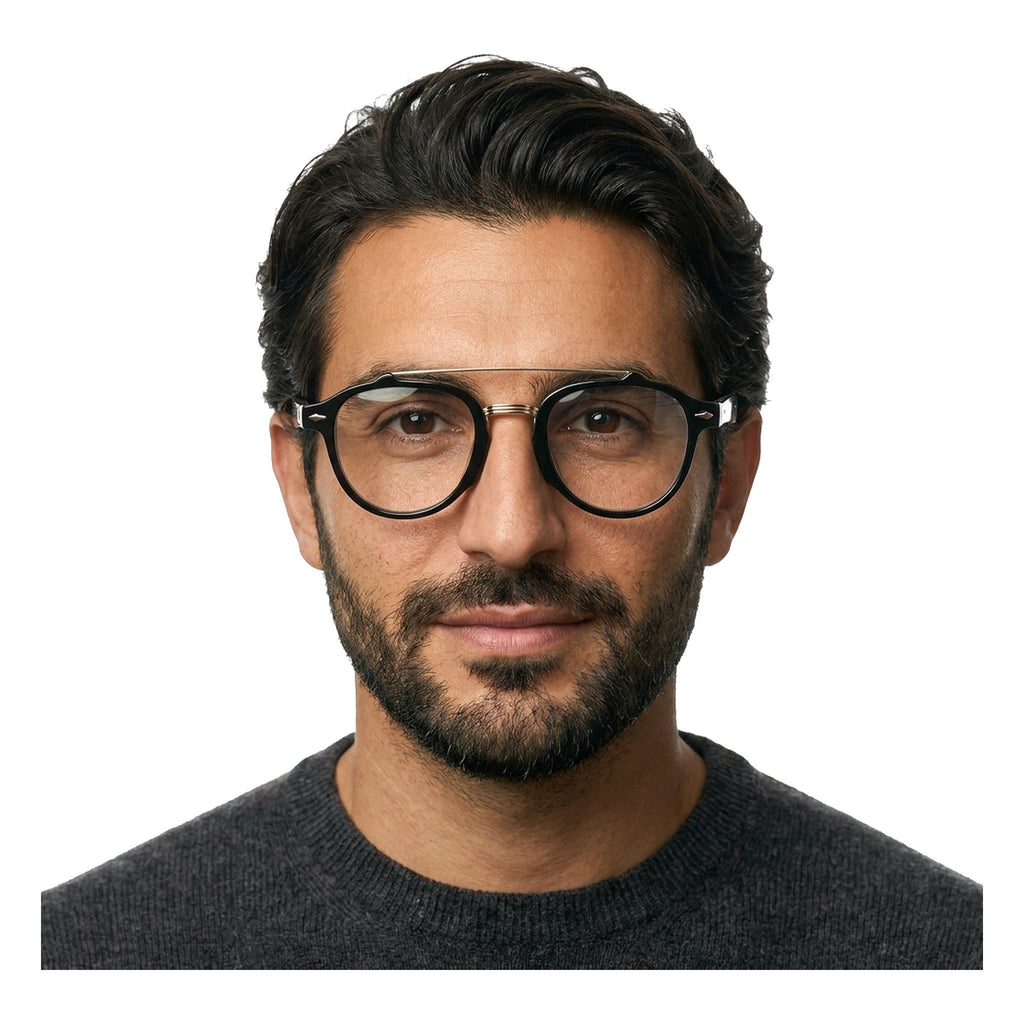 Lenstorm YSAT3014 Retro Double Bridge Round Eyeglasses