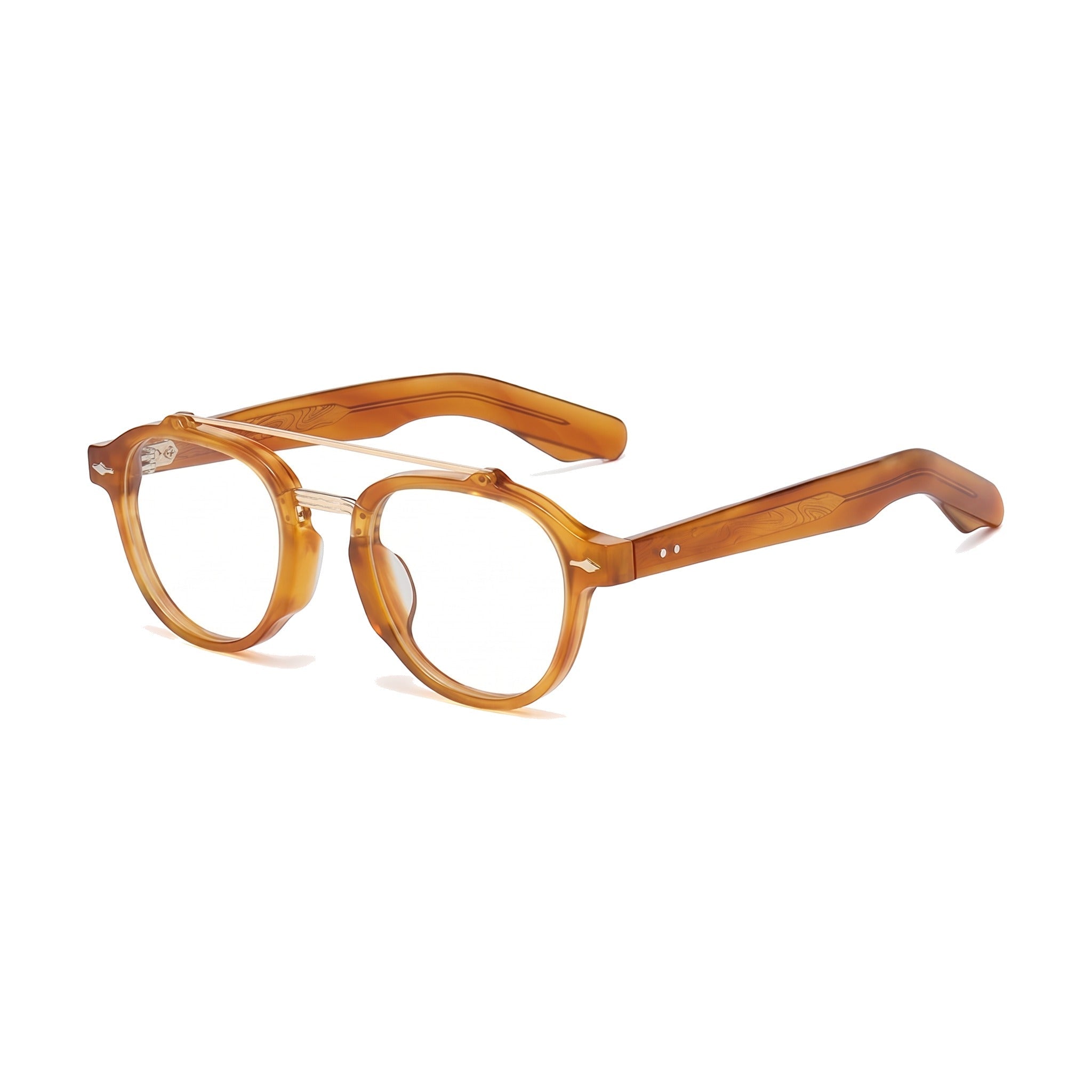 Lenstorm YSAT3014 Retro Double Bridge Round Eyeglasses