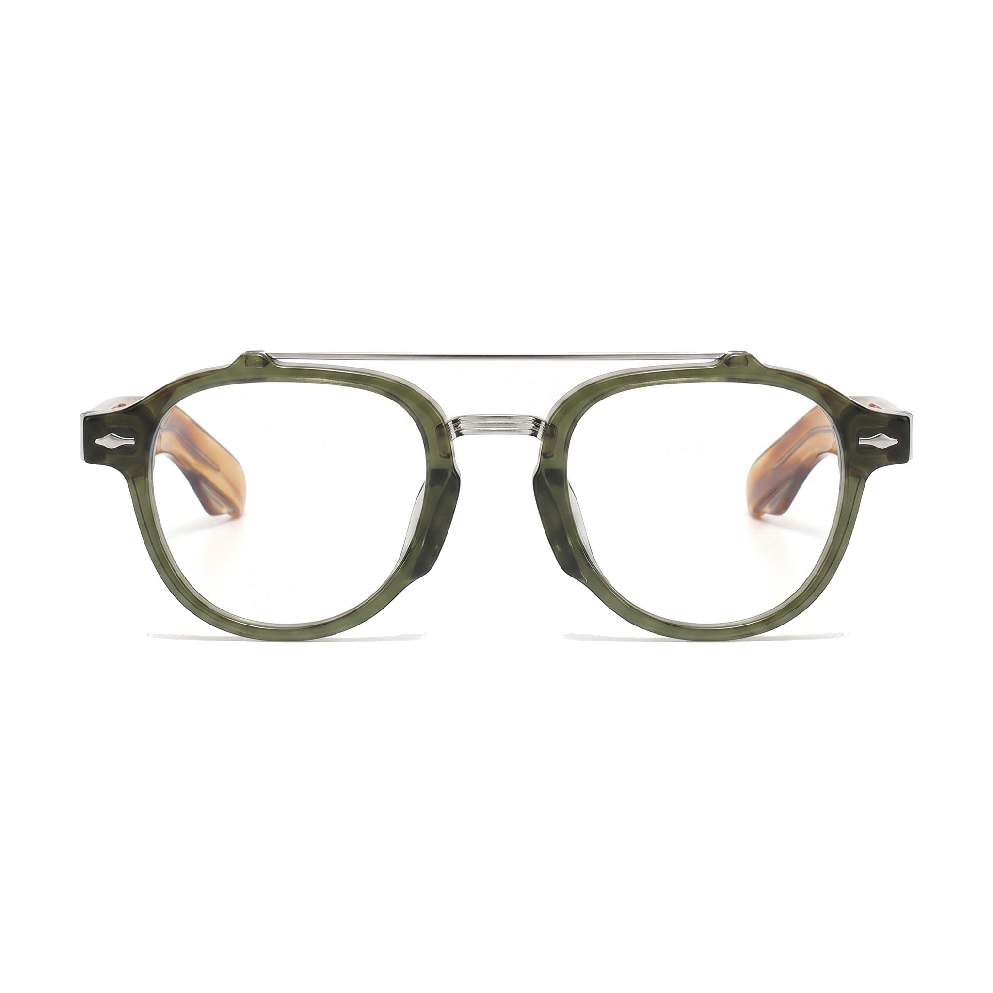 Lenstorm YSAT3014 Retro Double Bridge Round Eyeglasses