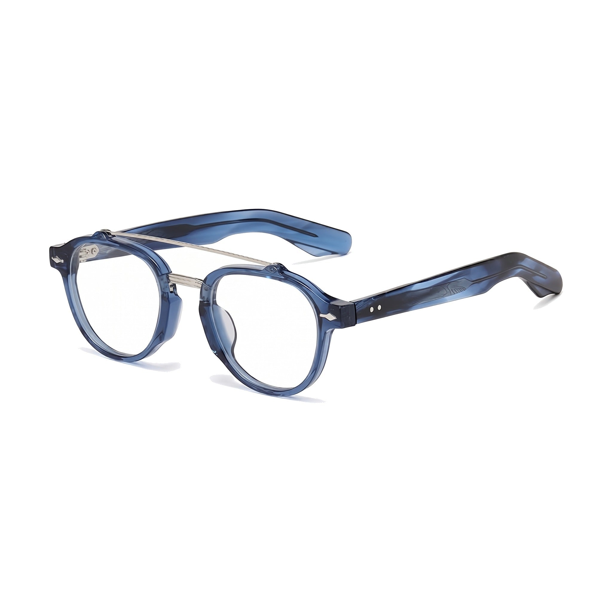 Lenstorm YSAT3014 Retro Double Bridge Round Eyeglasses