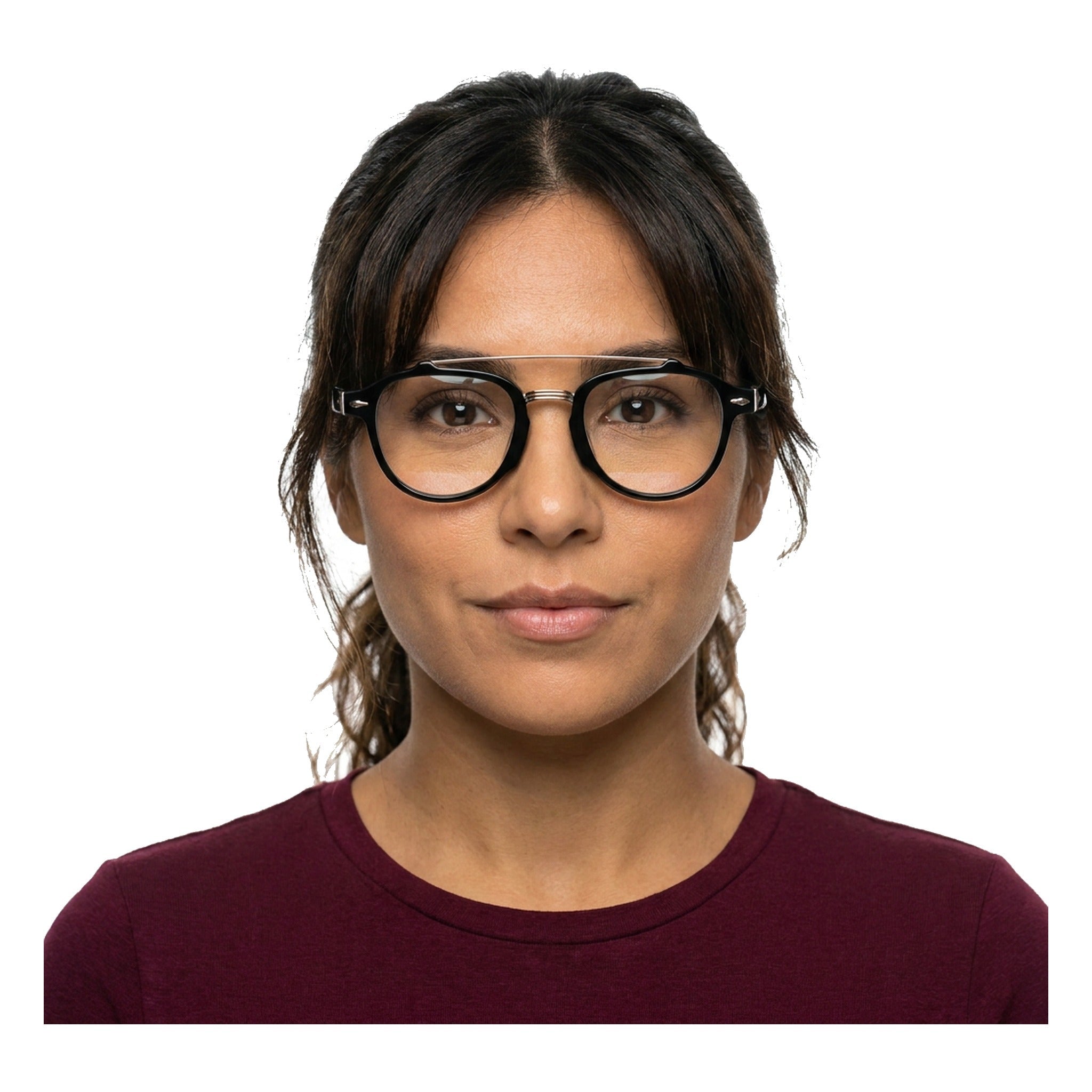 Lenstorm YSAT3014 Retro Double Bridge Round Eyeglasses